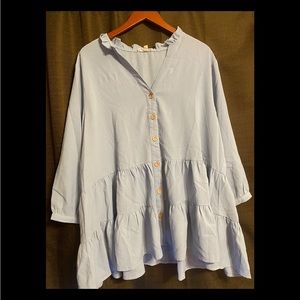 Babyblue Babydoll Top LS